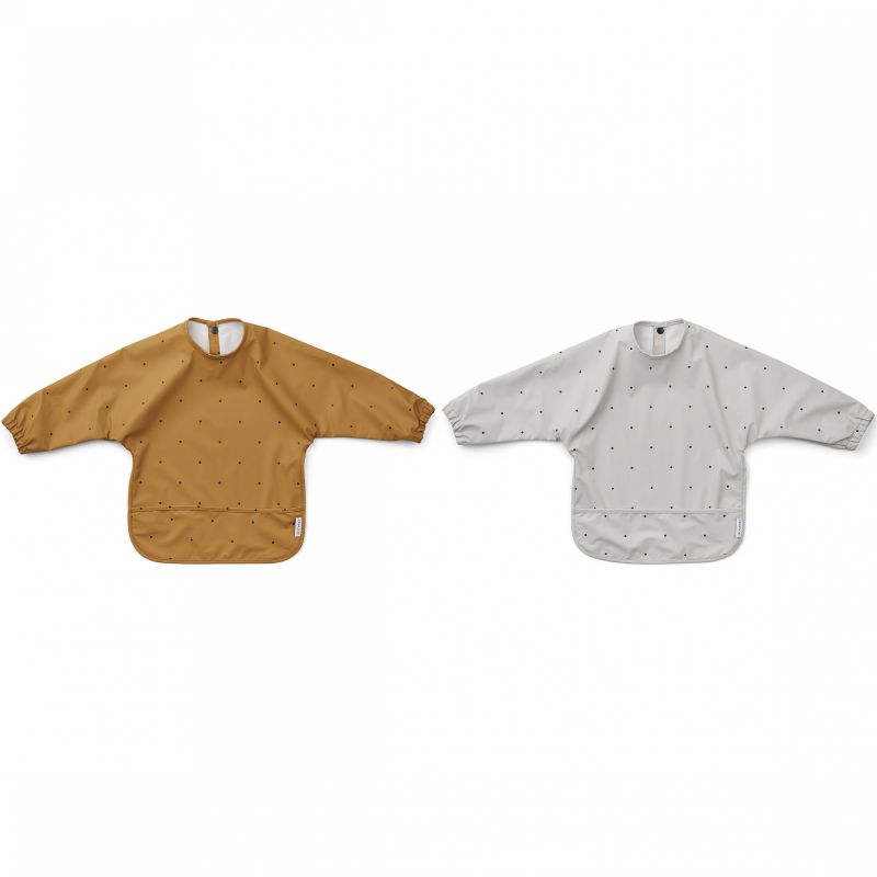 Lot de 2 bavoirs à manches Merle pois Liewood