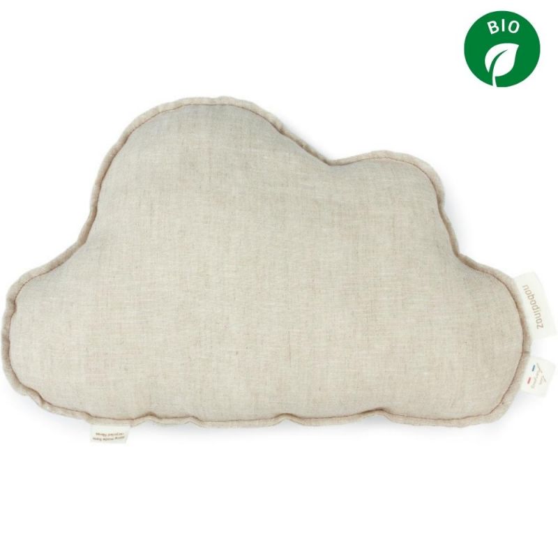 Coussin nuage Lin français greige (24 x 38 cm) Nobodinoz