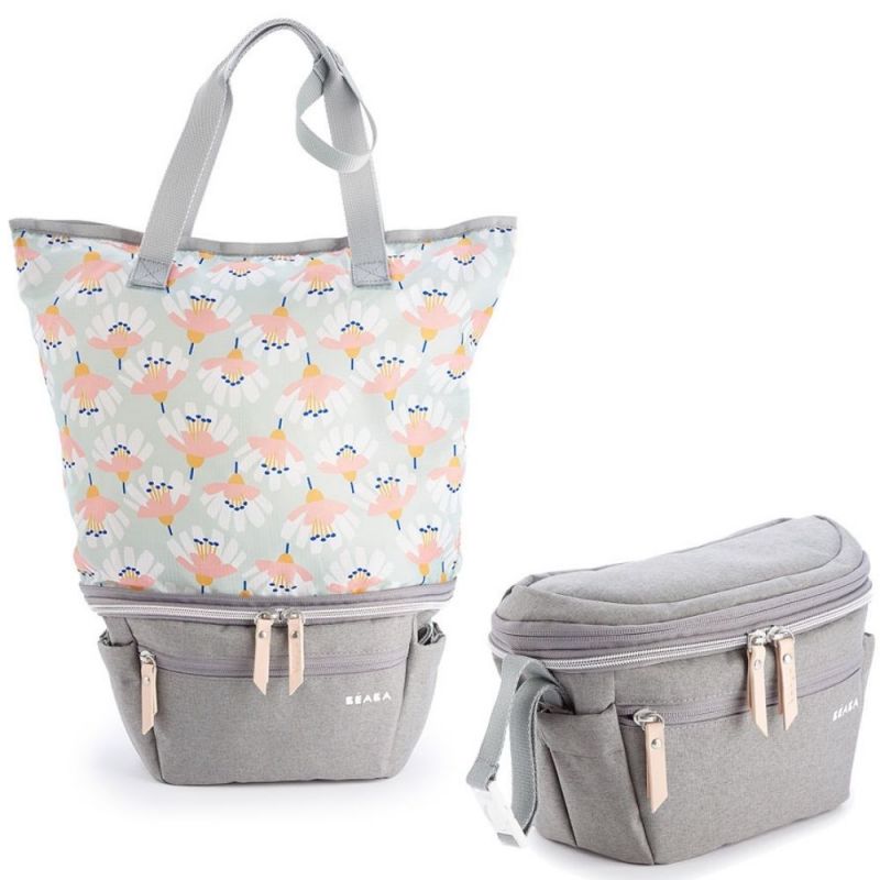 Organiseur de poussette et sac pop-up Biarritz gris chiné Béaba