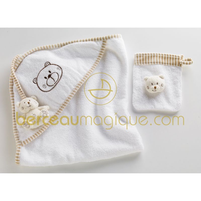 Cape de bain + gant Rabbit & Bear (73 x 73 cm)  Domiva