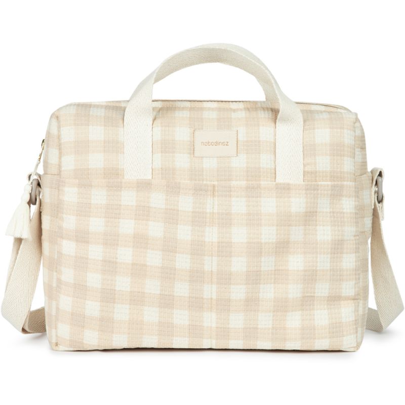 Sac à langer imperméable Gala Ivory Checks Nobodinoz Produit 1 grande taille