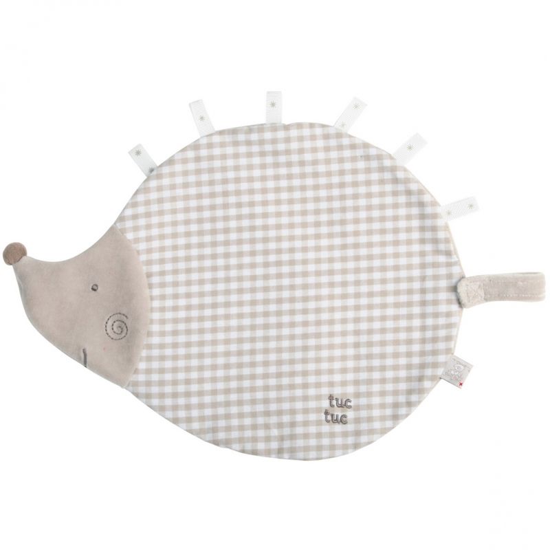 Doudou plat attache sucette hérisson Natural Tuc Tuc