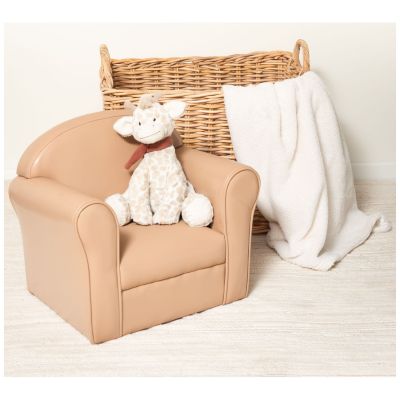 Fauteuil club enfant taupe