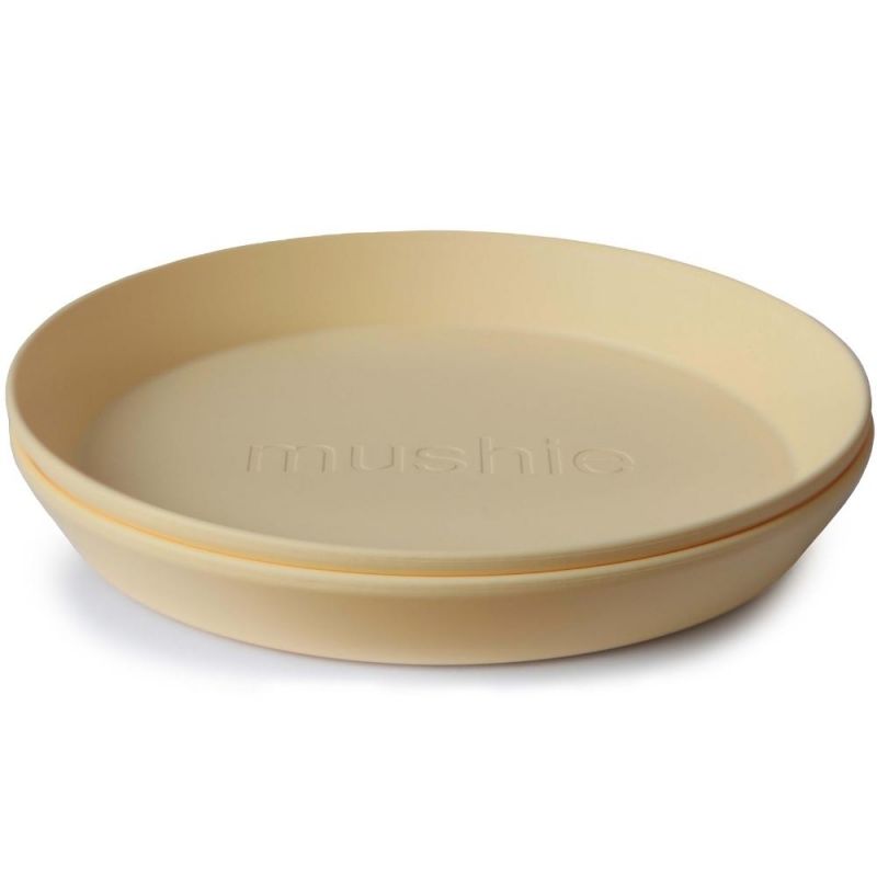 Lot de 2 assiettes rondes Pale daffodil Mushie