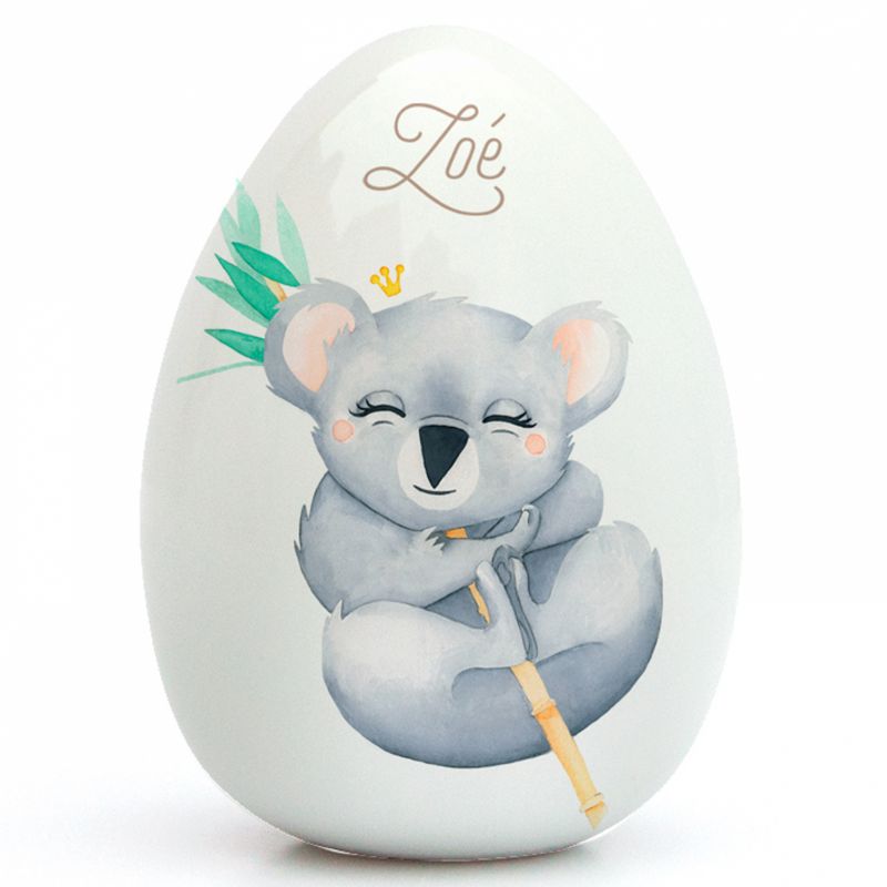 Oeuf en porcelaine Koala (personnalisable) Gaëlle Duval
