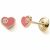 Variation Doré, rose du produit Boucles d'oreilles à vis Cœur Rose (or jaune 375°) de la marque Baby bijoux
