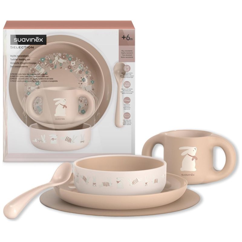 Coffret repas Wonderland beige (5 pièces) Suavinex Packaging 9