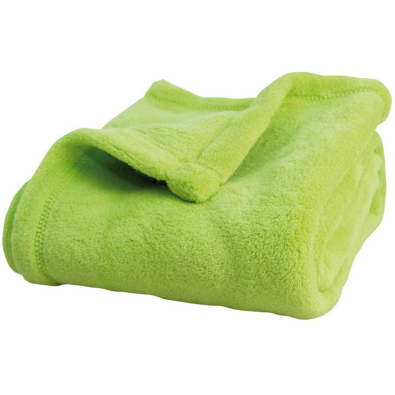 Couverture microfibre Microlon vert anis Doux Nid (75 x 100 cm)  Domiva