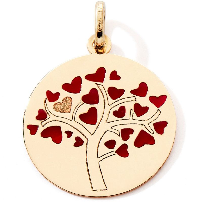 Médaille Arbre de vie Cœur Rouge (or jaune 375°) Baby bijoux Produit 1