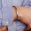 Bracelet papa tressé cuir Turquoise (personnalisable) Petits trésors Ambiance 2