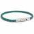 Variation Bleu, argenté du produit Bracelet papa tressé cuir Turquoise (personnalisable) de la marque Petits trésors