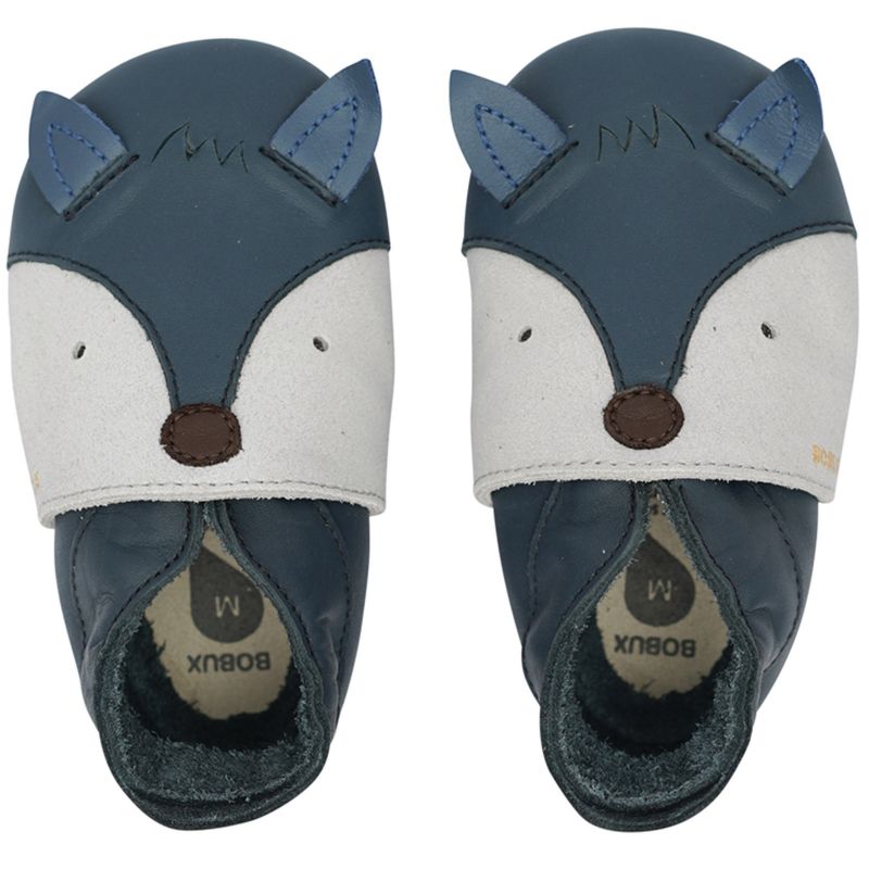 Chaussons bébé en cuir Soft soles Foxy Navy (15-27 mois) Bobux