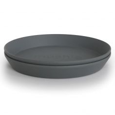 Lot de 2 assiettes rondes Smoke - Mushie