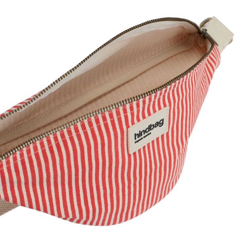 Sac banane Olivia Rayures Fines Rouge Hindbag Produit ouvert 4