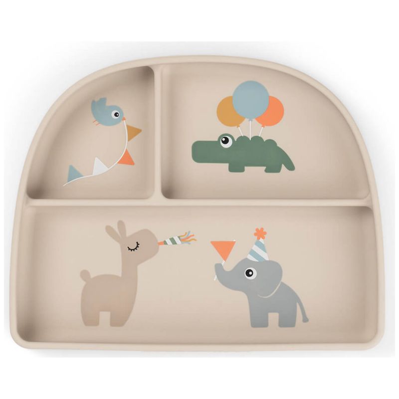 Assiette à compartiments ventouse Celebration Sable Done by Deer Produit 1