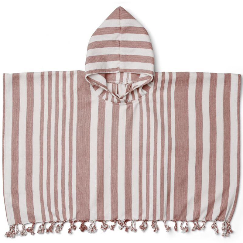 Poncho de bain en coton bio Roomie dark rose (2-4 ans) Liewood