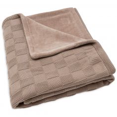 Couverture en polaire Box Knit Milky Coffee (100 x 150 cm) - Jollein