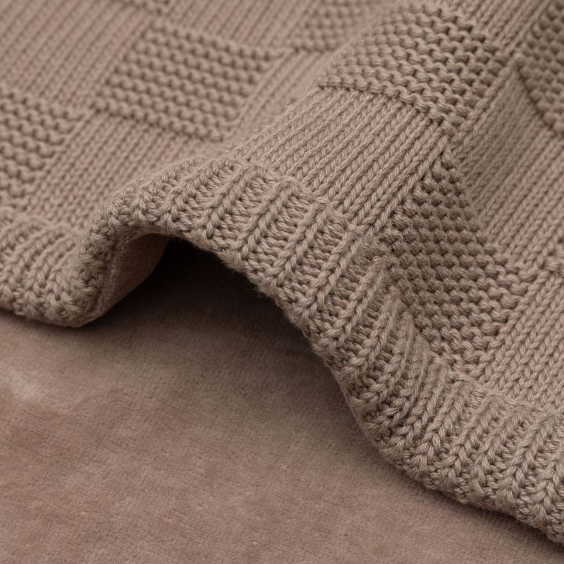 Couverture en polaire Box Knit Milky Coffee (100 x 150 cm) Jollein Produit 6