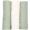 Lot de 3 langes en mousseline Grafic Olive (70 x 70 cm) Trois Kilos Sept Produit 1