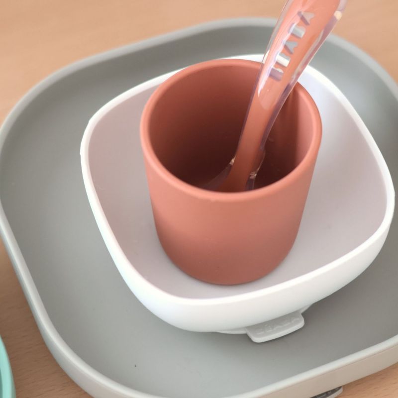 Coffret repas silicone 4 pièces Terracotta Béaba Ambiance 8