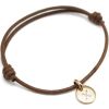 Bracelet cordon 1 charm rond personnalisable (plaqué or)  par Petits trésors