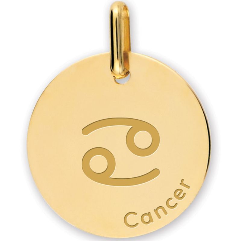 Médaille zodiaque Cancer personnalisable (or jaune 375°) Lucas Lucor