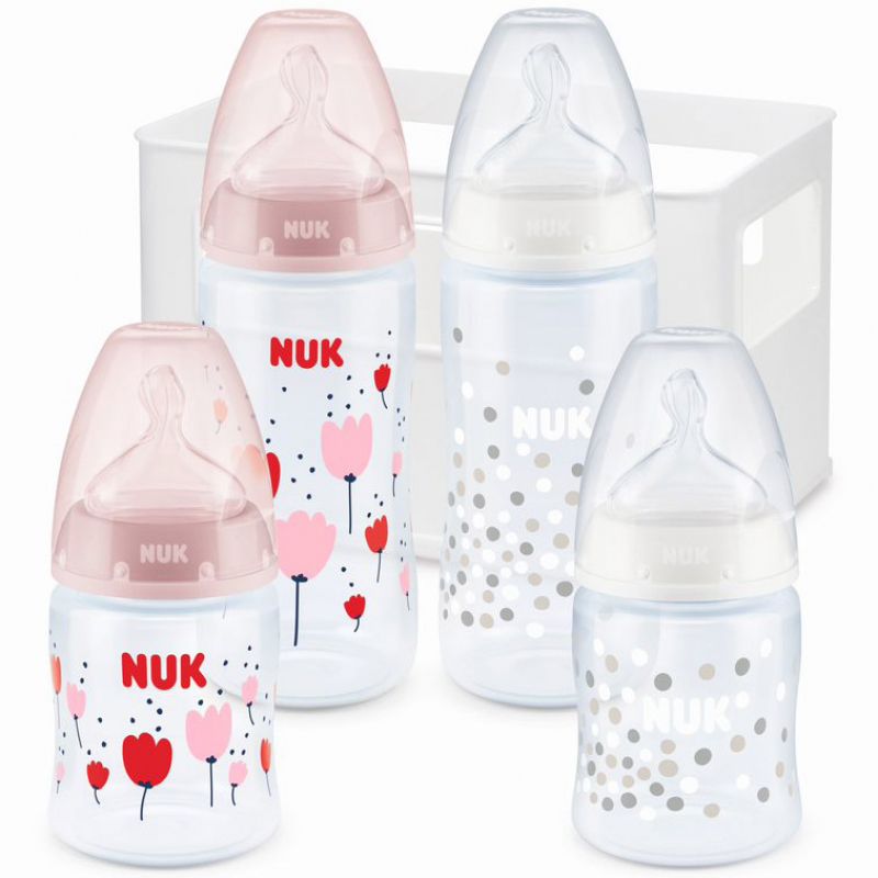 Lot de 4 biberons rose et blanc (2 x 150ml + 2 x 300ml) NUK