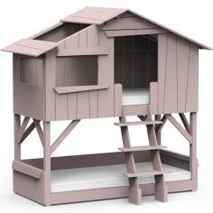 Lit cabane superposé finition laquée (coloris au choix) - Mathy by bols