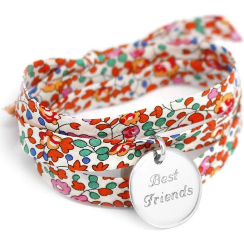 Bracelet Liberty ruban personnalisable (argent 925°) Petits trésors