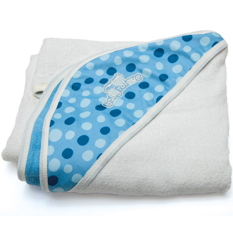 Serviette tablier de bain bleue à pois Baby to Love