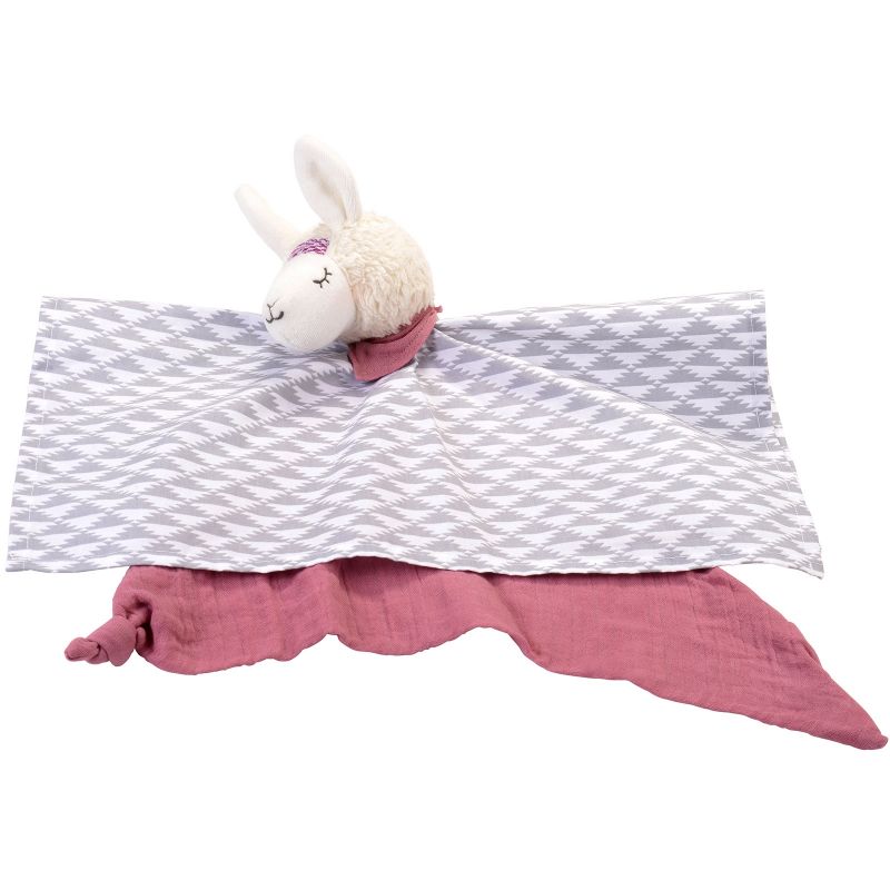 Doudou plat Lama rose et violet Kikadu