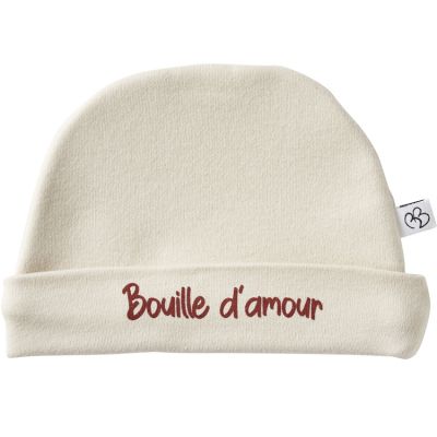 Bonnet de naissance Bouille d'amour sable (naissance)  par BB & Co