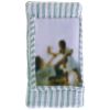Protège-livret de famille en gaze de coton rayé vert de gris avec poche photo BB & Co Produit 3