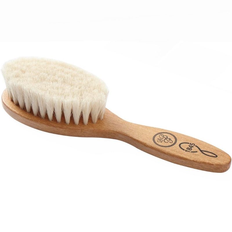 Brosse à cheveux bébé en hêtre rouge et soie de chèvre - Reconditionné Le Biberon Français Produit 1