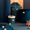 Panier de toilette en tissu Panda Gold bubble Night blue (20 x 24 cm)  par Nobodinoz