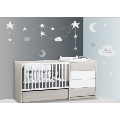 Stickers nuages et étoiles Céleste (60 x 80 cm) Sauthon Baby Déco