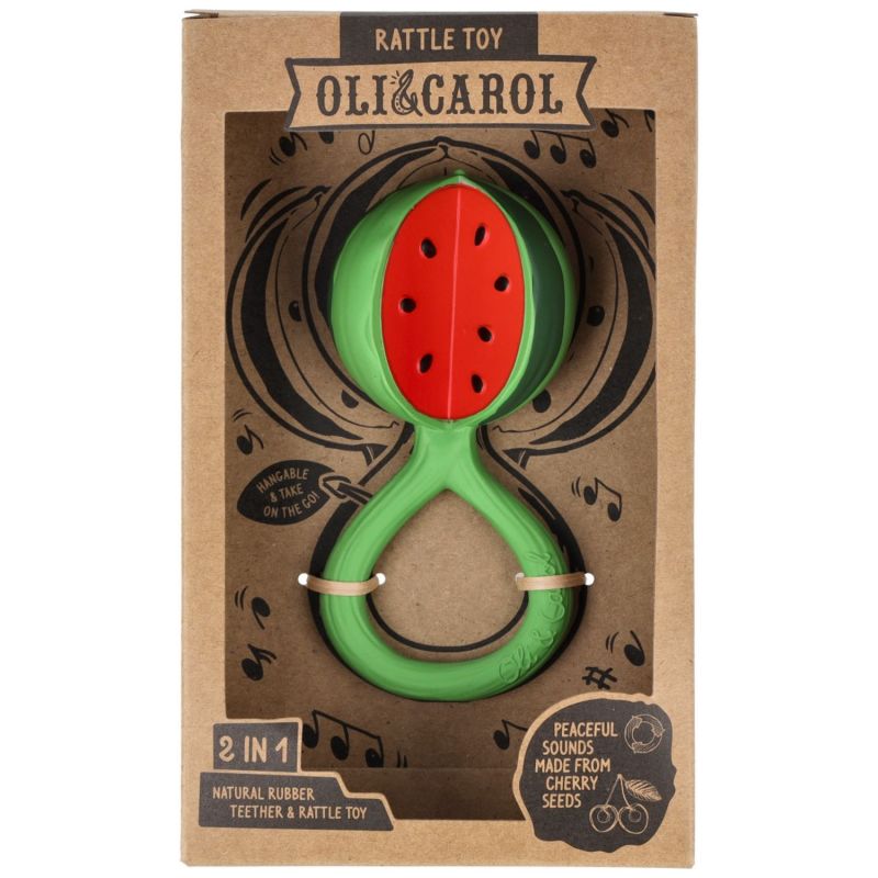 Hochet et anneau de dentition bébé Watermelon Oli & Carol Packaging 6