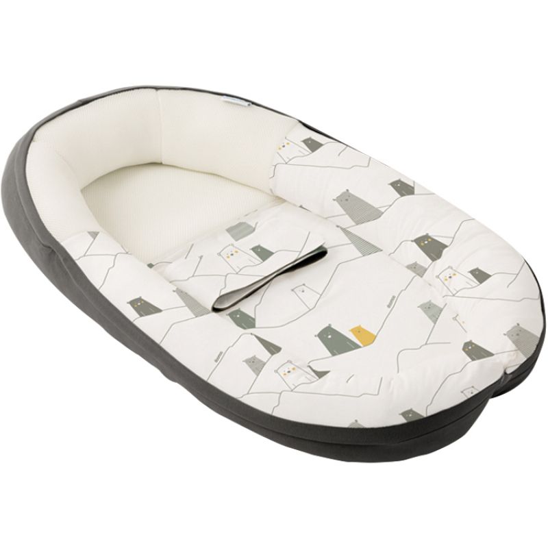 Réducteur de lit en coton bio Cocoon doomoo Ours gris Babymoov