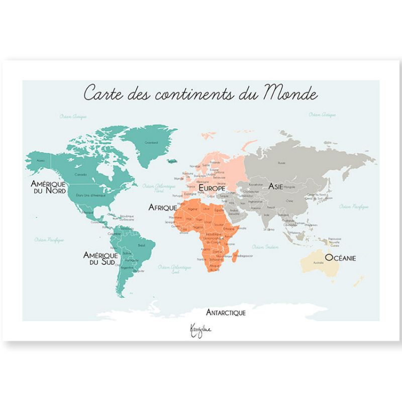 Affiche A3 Carte du monde Kanzilue