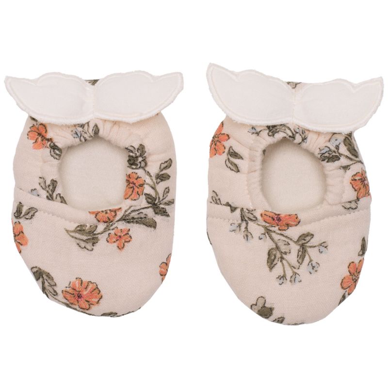 Chaussons avec ailes d'ange gaze de coton fleurs BB & Co Produit 1