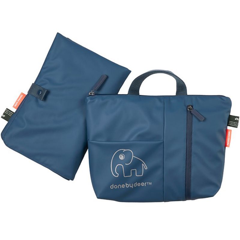 Sac à langer à anse Elphee éléphant bleu foncé Done by Deer