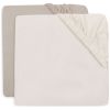Lot de 2 draps housses en jersey Oatmeal-Sand (40 x 80 cm) Jollein Produit 1