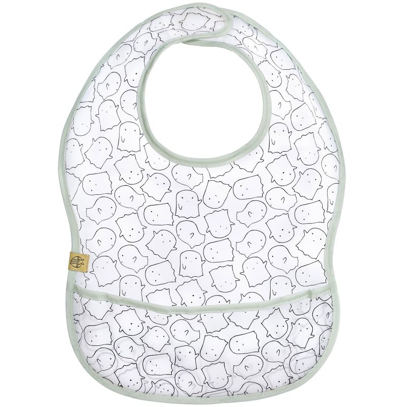Bavoir à velcro plastifié avec poche Little Spookies olive Lässig