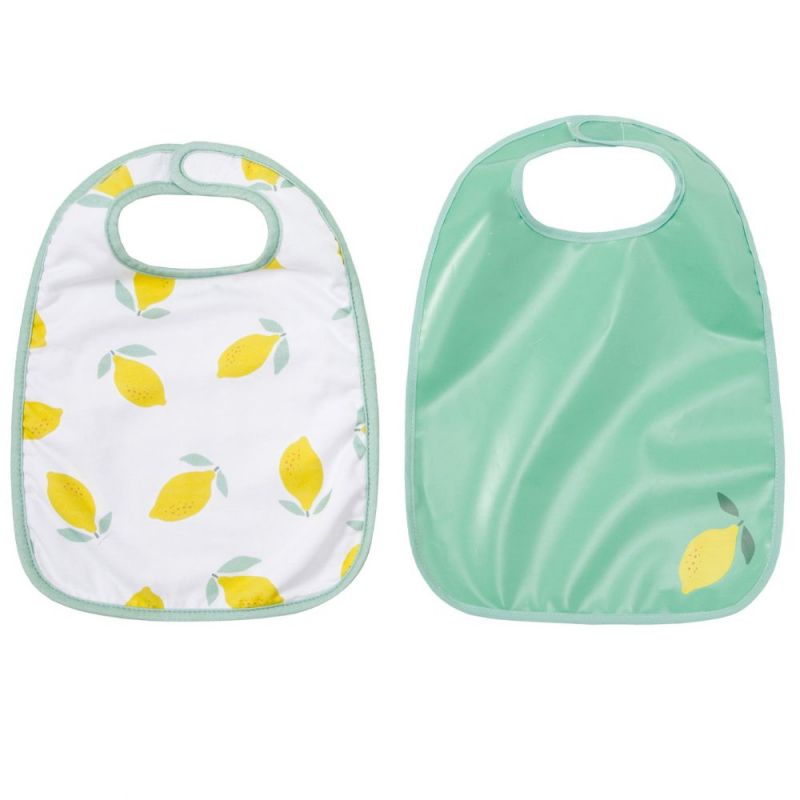 Lot de 2 bavoirs en coton enduit Happy Lemon Baby to Love