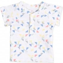 Tee-shirt Henley manches courtes Small triangles (12-18 mois : 73 à 79 cm)  par aden + anais