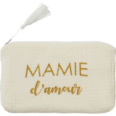 Trousse cadeau Mamie d'amour gaze de coton Ivoire