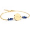 Bracelet chaîne perles sodalites personnalisable (plaqué or 18 carats) - Petits trésors