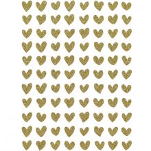 Planche de stickers Petits coeurs glitter dorés  par Lilipinso