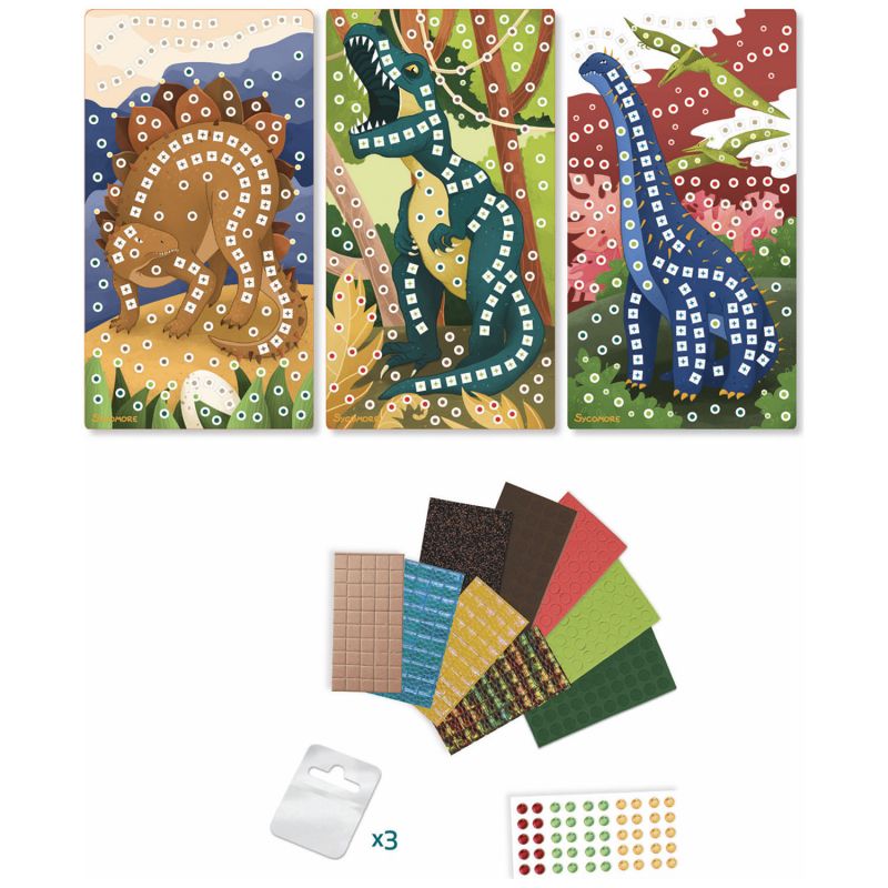 Coffret 3 mosaïques Dinosaures Sycomore Produit 2