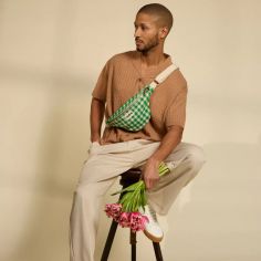 Sac banane Olivia Vichy Vert